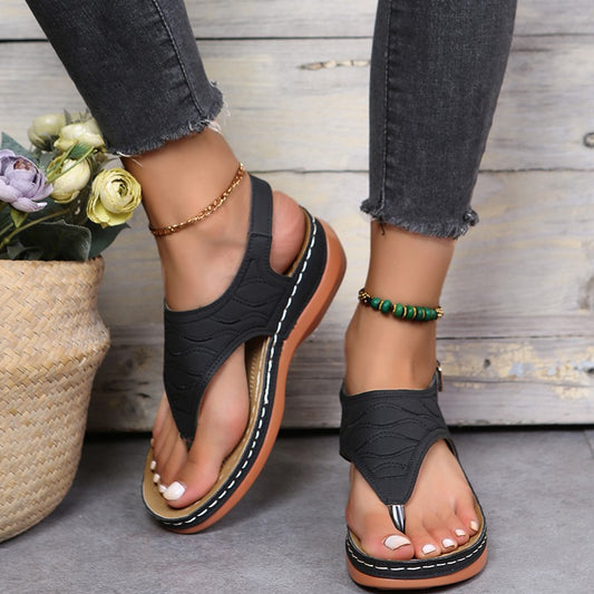 One-line buckle sandals for women
