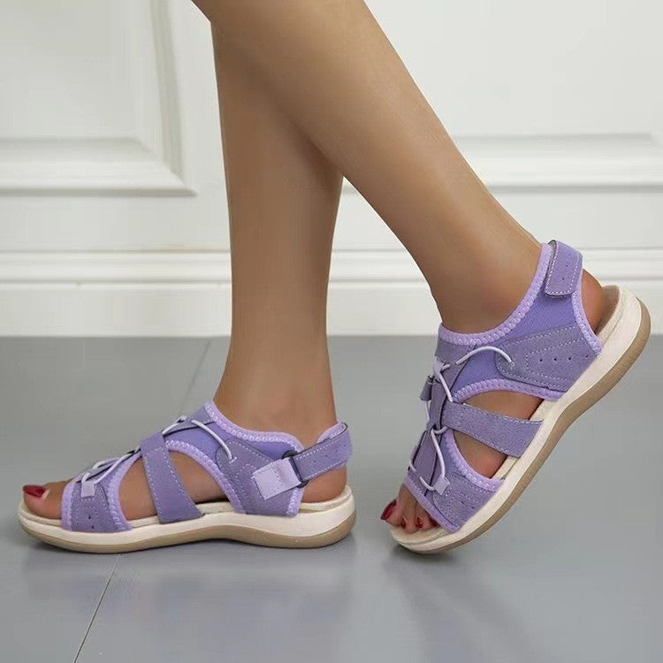 Velcro Solid color sandals for women