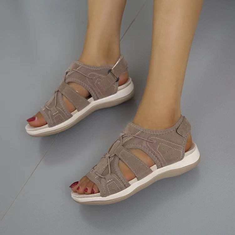 Velcro Solid color sandals for women